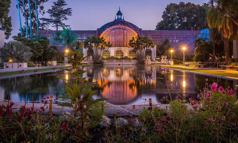 Lush botanical gardens in Balboa Park, a short walk from The Uptown Retreat in Hillcrest