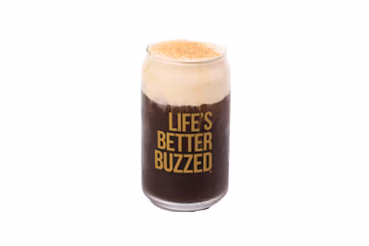 A signature 'Best Drink Ever' from Better Buzz coffee in a glass.