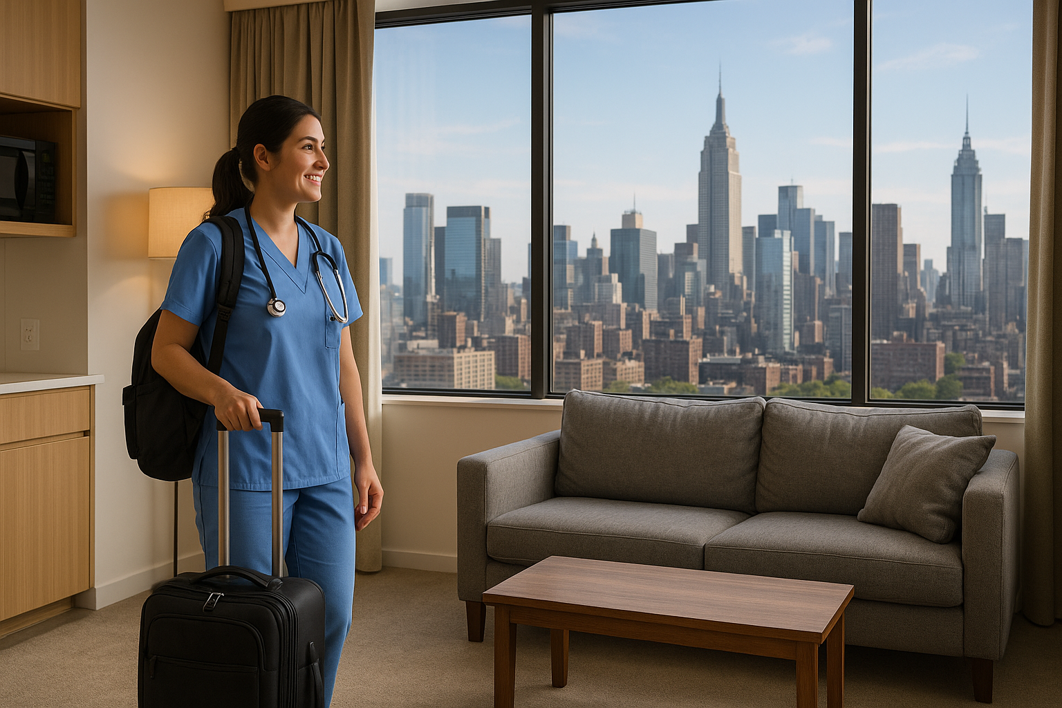 A quiet, comfortable bedroom at The Uptown Retreat, ideal for a traveling nurse on a San Diego contract.